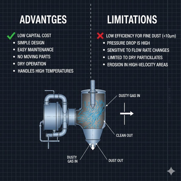 Cyclone lọc bụi là gì? Nguyên lý và ứng dụng trong lò hơi