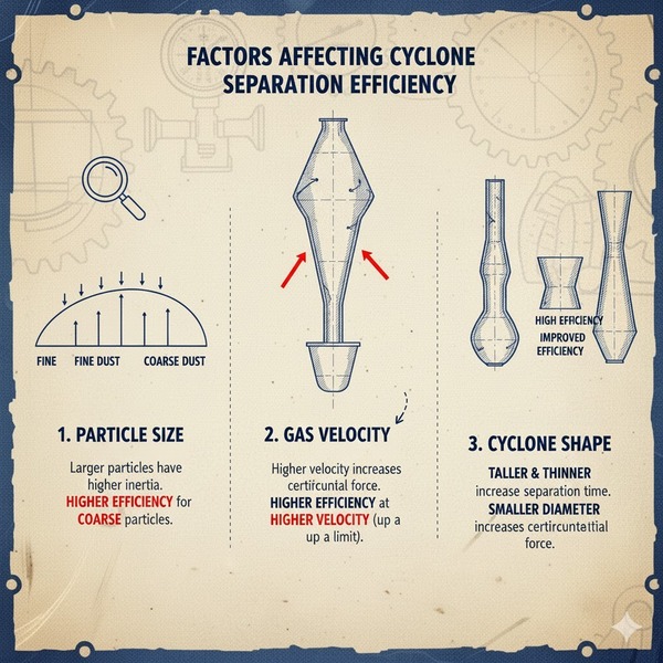 Các yếu tố ảnh hưởng đến hiệu quả tách bụi
