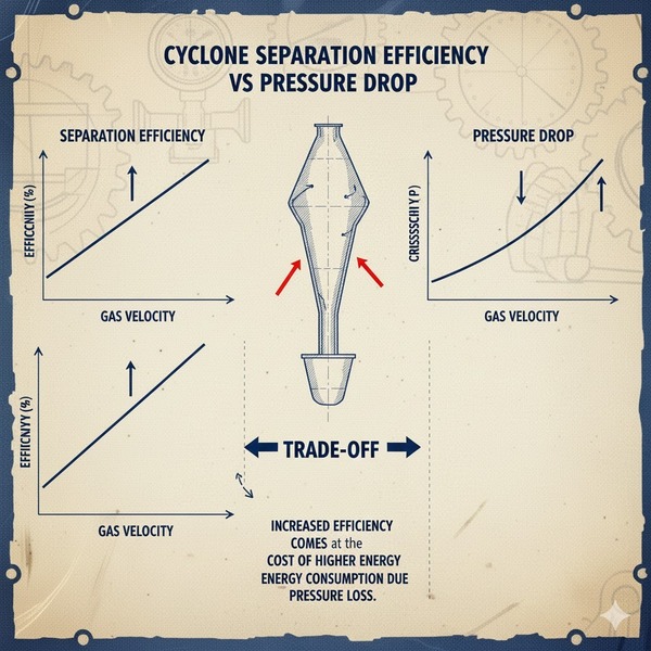 Hiệu suất tách bụi và mức độ suy giảm áp suất
