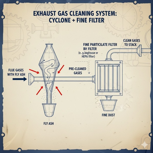 Vai trò của cyclone trong hệ thống lò hơi là gì?